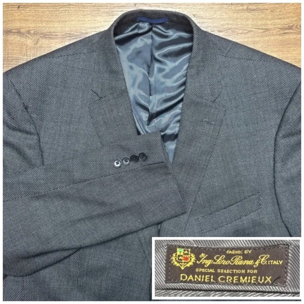 Daniel Cremieux Loro Piana Wool‎ Fabric 48R Birdseye Weave Blazer Jacket Luxury